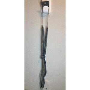 THE LIMITED Gray Suede Cord & Silver Tone Chain Layered Knotted Tassel Necklace